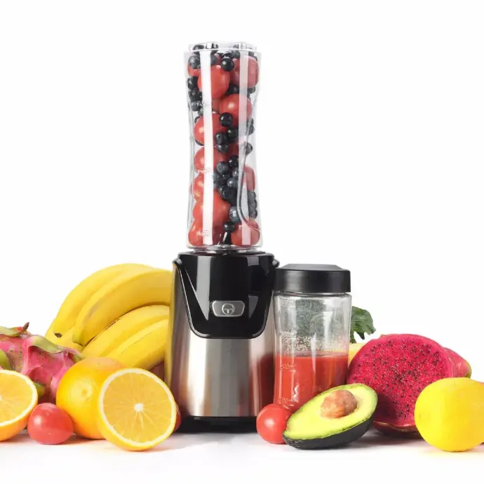 Ninja Fit Compact Personal Blender, Portable Blender for-Smoothies, Shakes, Food Prep, and Frozen Blending, 700-Watt Base, (2) 16-oz. Cups and Spout Lids, Black QB3001SS